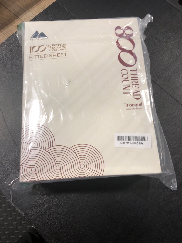 Photo 2 of 100% Egyptian Cotton Sateen Weave 800 Thread Count King Fitted Sheet with Elastic All Around - Fits Mattress Upto 18 inches White size king