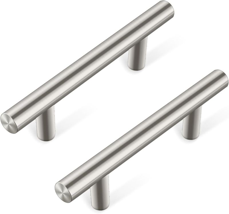 Photo 1 of 30 Pack 5 Inch Brushed Nickel Cabinet Pulls Silver Cabinet Handles Stainless Steel Drawer Handles for Kitchen Cabinet Hardware 3 Inch Hole Centers
