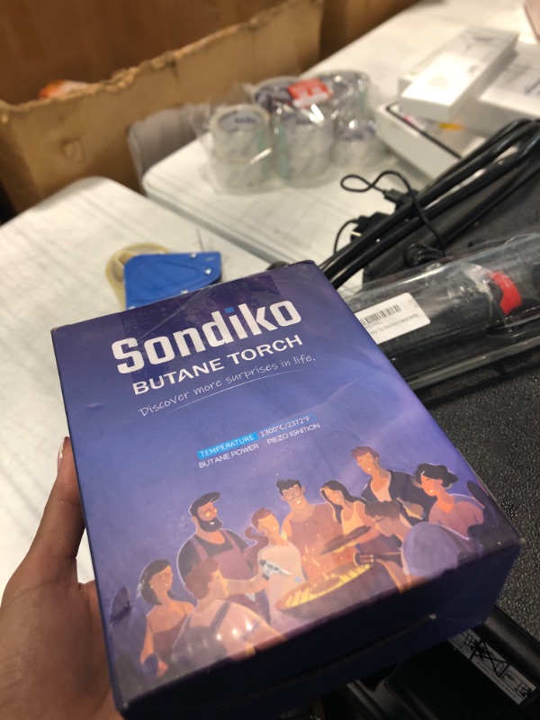 Photo 2 of Sondiko Butane Torch S400, Refillable Kitchen Torch Lighter, Fit All Butane Tanks Blow Torch with Safety Lock and Adjustable Flame for Desserts, Creme Brulee, and Baking Butane Gas Is Not Included