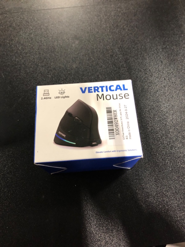 Photo 1 of ECHTPower Wireless Bluetooth Mouse, Ergonomic Mouse with LED Light, Tri-Mode BT5.0+BT5.0+2.4GHz, Vertical Mouse Adjustable DPI 2400/1600/1000, Rechargeable Mice for PC, Laptop, Mac, Windows