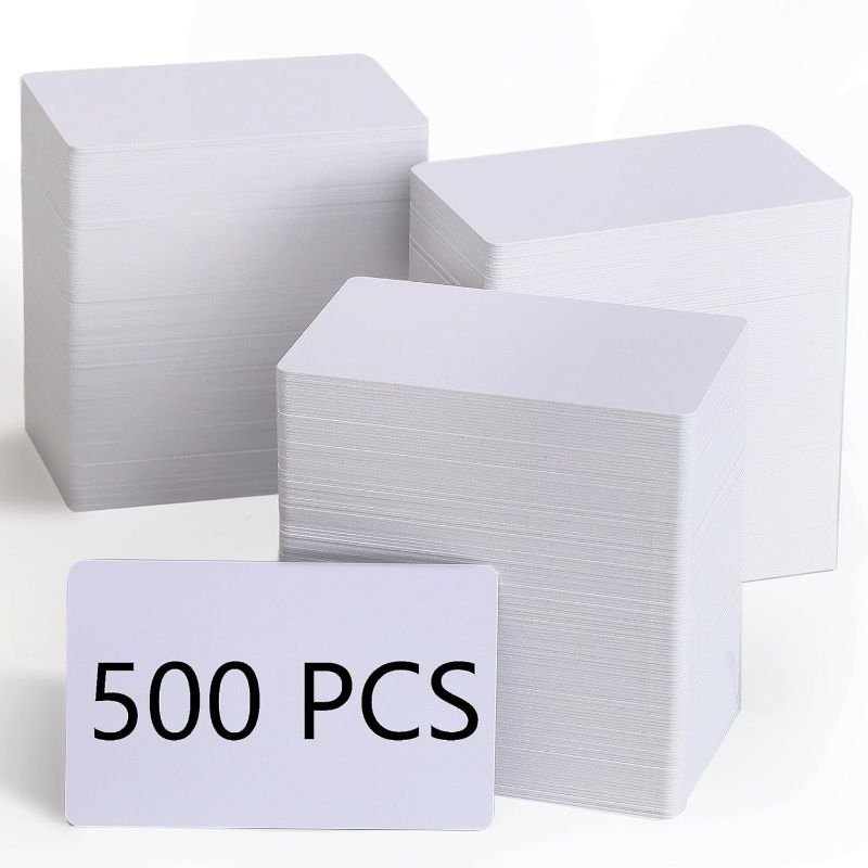 Photo 3 of *** SIMILAR *** Blank Credit PVC Cards, White Quality Plastic ID Cards, CR80 30 Mil Sublimation Business Card Blanks for Photo ID Badge Printers