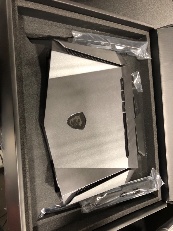 Photo 1 of MSI Radix AXE6600 WiFi 6E Tri-Band Gaming Router, AI QoS, RGB, 1.8GHz Quad-Core Processor, MU-MIMO, Gigabit Wireless, 8-Stream, High Speed Long Range