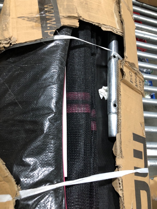 Photo 1 of 10FT Trampoline with Enclosure Net Outdoor Jump Rectangle Trampoline - ASTM Approved-Combo Bounce Exercise Trampoline with PVC Spring Cover Padding for Kids and Adults,Pink