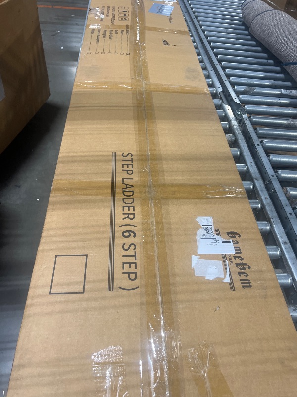 Photo 1 of GameGem Step Ladder 6 Step Folding, Aluminum Ladders for High Ceilings, Tall Closet, Cabinet, 6 ft Lightweight Step Ladder with Anti-Slip Foot for Home Use, 330Lbs Load, Black