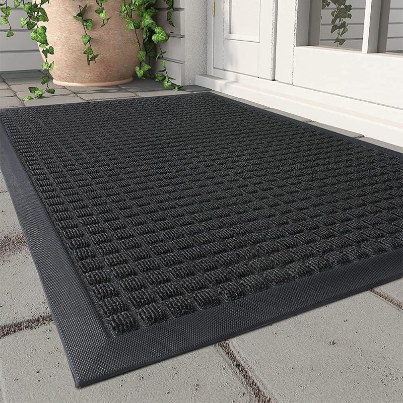 Photo 1 of **SIMILAR ITEM**
Front Door Mat Outside Entrance Doormat-Outdoor Indoor Door Mat for Entryway-Welcome Mat Thick Durable Rubber Backed Door Entry Mat Non Slip Dirt Trapper Absorbent-Black