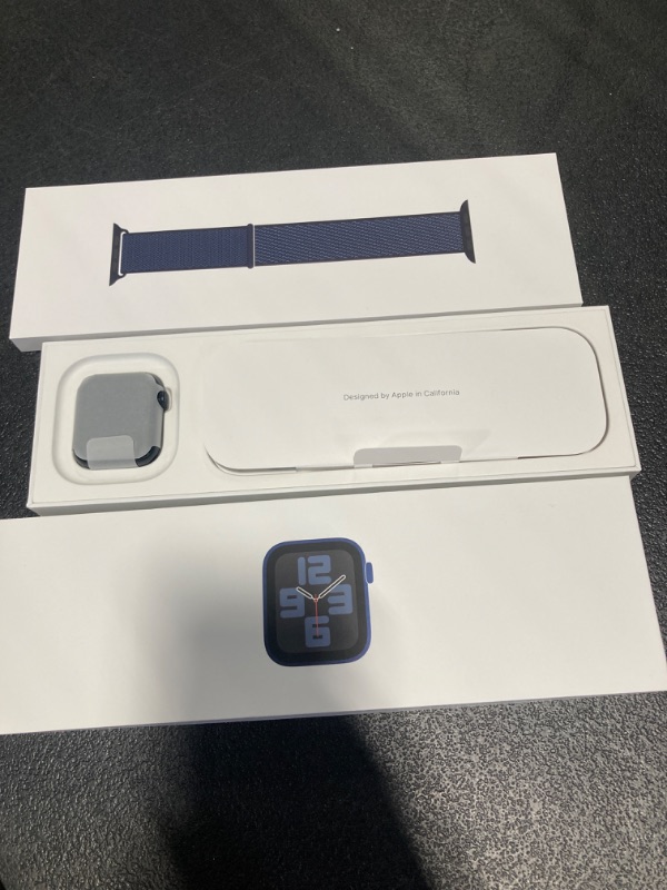 Photo 1 of Apple Watch SE (2nd Gen) [GPS 40mm] Smartwatch with Aluminum Case with Midnight Sport Loop. Fitness and Sleep Tracker