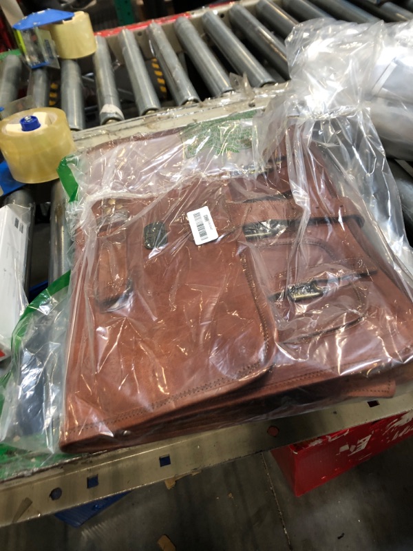 Photo 1 of DHK 18 inch Vintage Handmade Leather Messenger Bag for Laptop Briefcase Best Computer