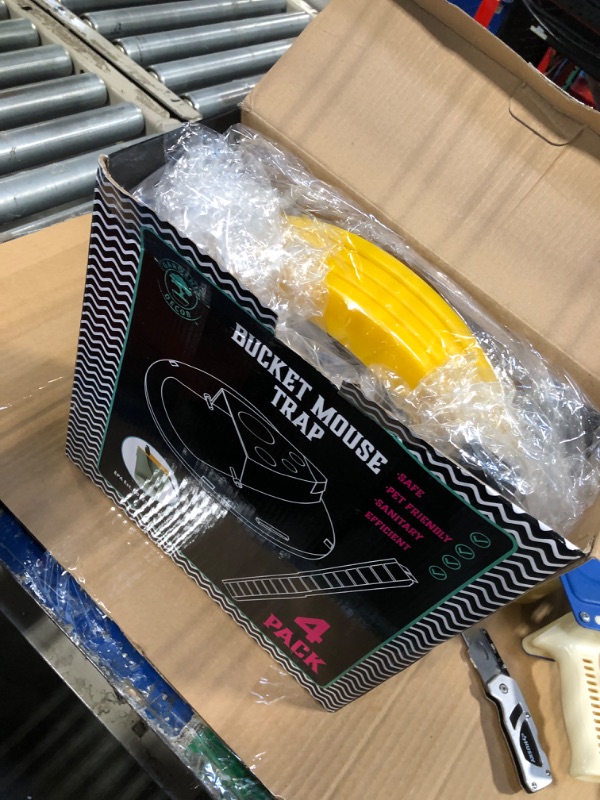 Photo 1 of Mouse Trap Bucket- 5 Gallon Bucket Lid Mouse Rat Trap 4 Pack - Automatic Reset Flip and Slide Mouse Trap - Humane Mouse Rat Traps for Indoor Outdoor Use - Reusable Mouse Trap