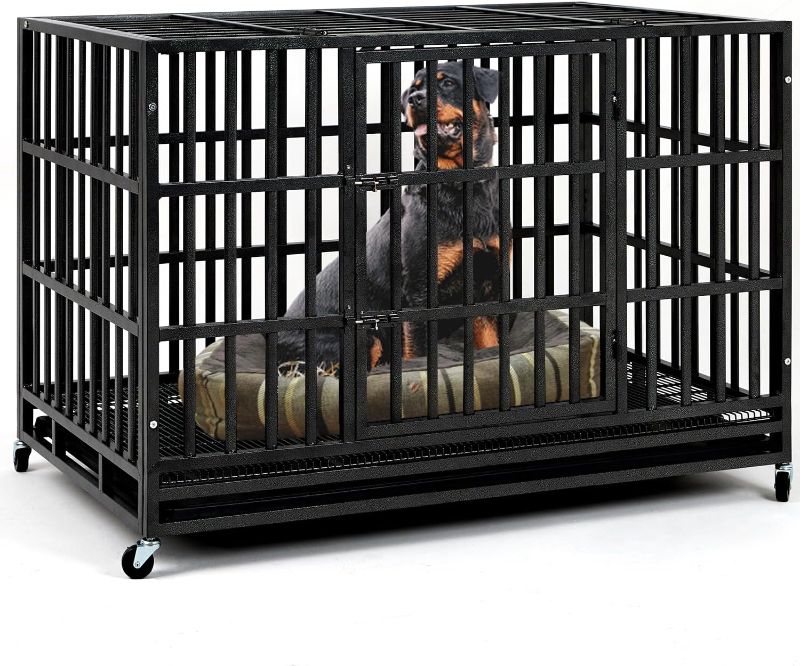 Photo 1 of ***Stock photo is a similar item*** Heavy Duty Dog Crate Steel Escape Proof, Kennel with Removable Tray