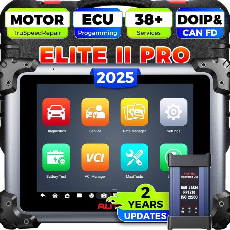 Photo 1 of 2025 New Autel MaxiSys Elite II Pro Scanner, 2 Years Free Update Elite 2 Pro, J2534 Reprogramming Tool as Ultra MS909 MS919 Up of MS908SP II, Motor TruSpeed Repair, 45+ Resets, CAN FD DoIP, 3K+ Test