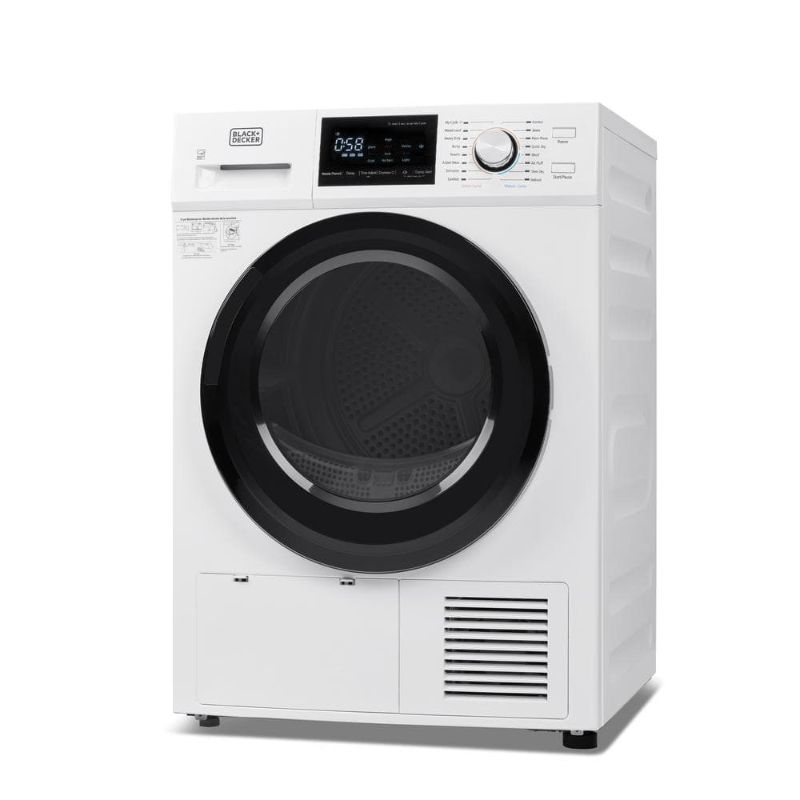 Photo 1 of BLACK+DECKER 4.4 cu. ft. 240-Volt Ventless Electric Dryer with Heat Pump in White BDFH44M