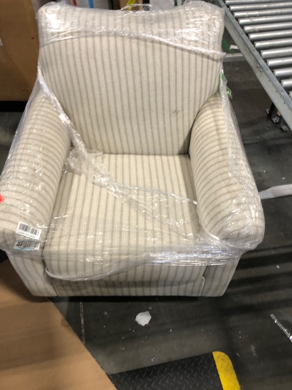 Photo 2 of ***USED***Signature Design by Ashley Valerani Classic Striped Upholstered Accent Chair, Beige