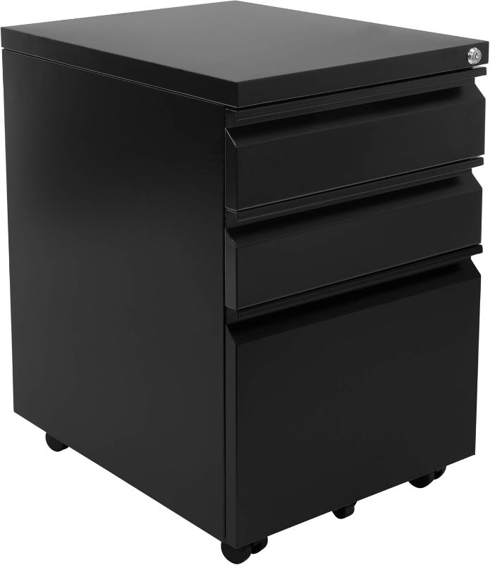 Photo 1 of 
Mount-It! 3 Drawer File Cabinet with Lock and Wheels, Under Desk Storage Filing Cabinet for Home Office, Small Rolling File Cabinet for Legal, Letter, and...