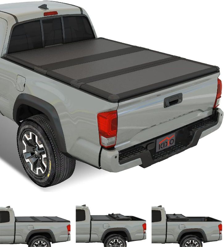 Photo 1 of  Hard Tri-Fold Truck Bed Tonneau Cover for 2016-2025 Toyota Tacoma 5ft (59.8in-60.5in) Bed with Track System
