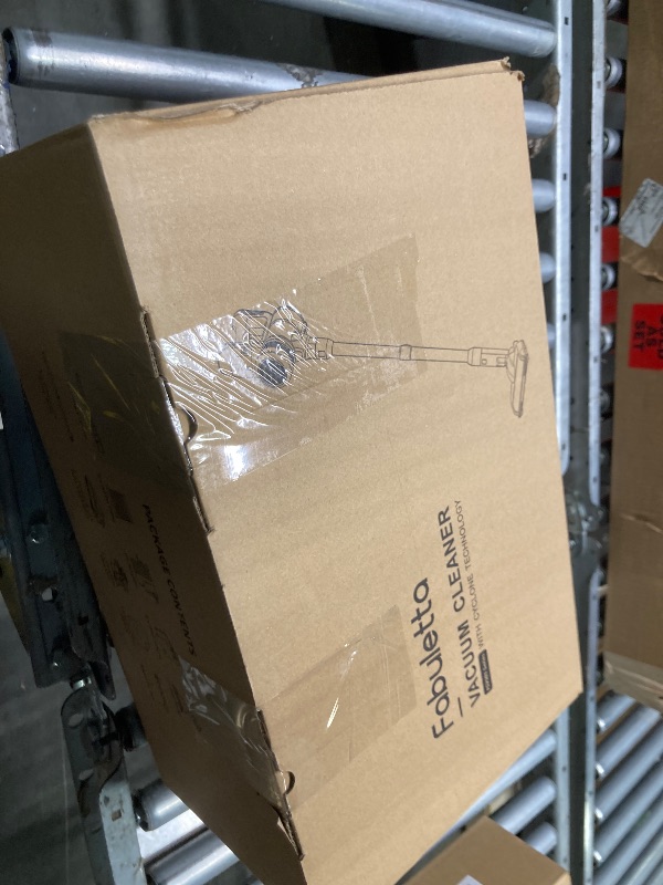 Photo 1 of FABULETTA Cordless Vacuum Cleaner with LED Display, Brushless Motor, Max 50 Mins Runtime with Detachable Battery, 6 in 1 Lightweight Stick Vacuum Cleaner for Home Hard Floor and Pet Hair (Red)