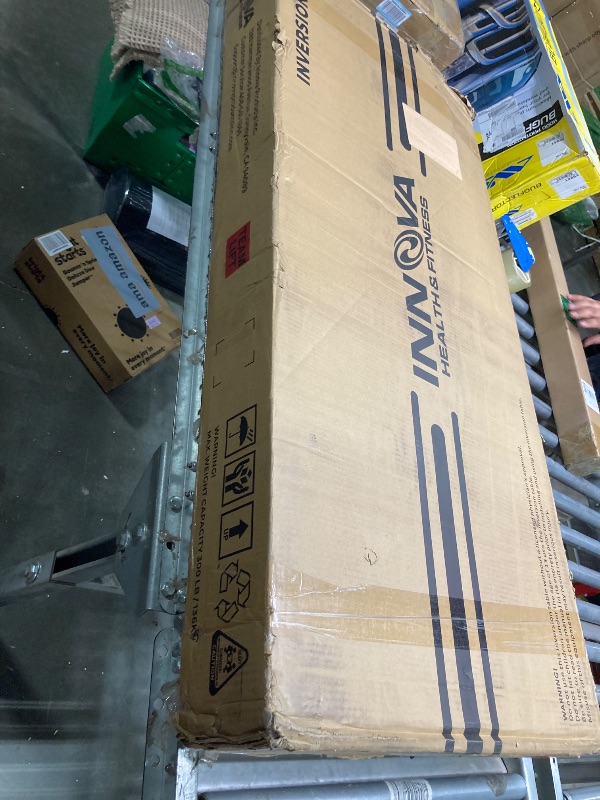 Photo 1 of INNOVA HEALTH AND FITNESS ITX9600 Heavy Duty Inversion Table, Standard Ankle Holding System, 300 lb Weight Capacity,Grey/Black