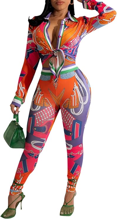 Photo 1 of YouSexy 2 Piece Legging Pant Sets for Women Floral Print Long Sleeve Tracksuits Outfits SIZE SMALL 