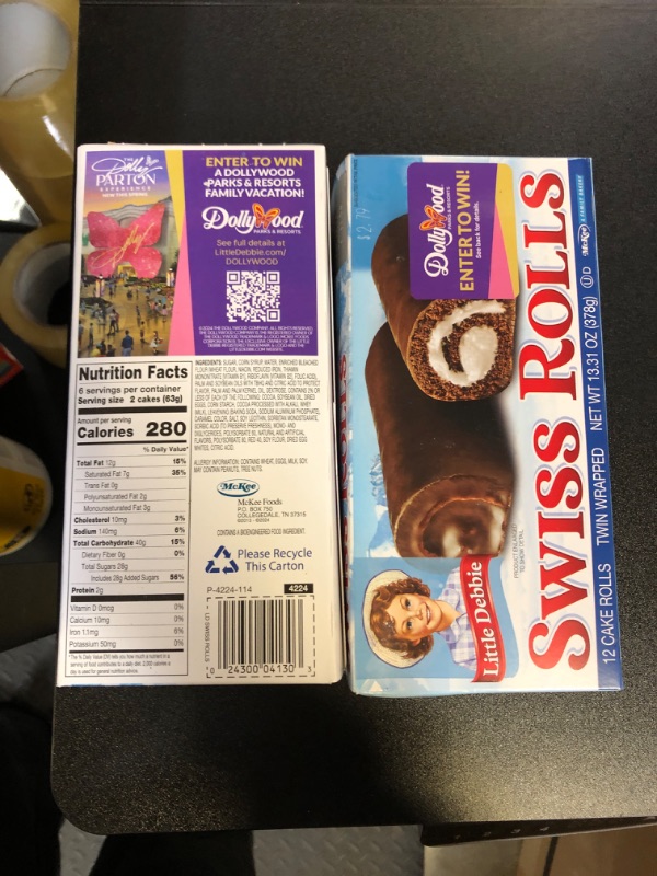 Photo 2 of 2 Little Debbie Swiss Rolls, 12 Twin-Wrapped Cake Rolls, 13.0 oz Box, EXP OCT 10 2024