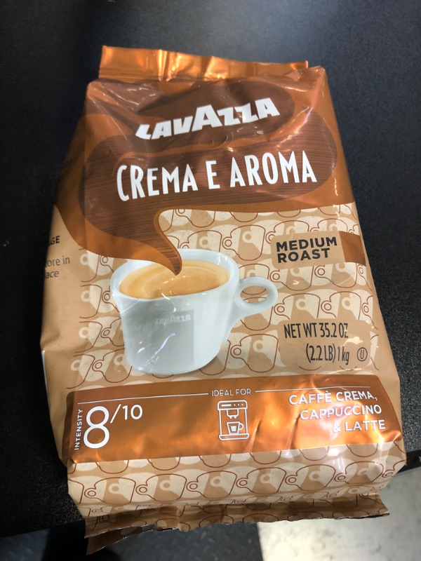 Photo 2 of Lavazza Crema E Aroma Whole Bean Coffee Blend, 2.2-Pound Bag , Balanced medium roast with an intense, earthy flavor and long lasting crema, Non-GMO Crema e Aroma 2.2 Pound (Pack of 1) EXP 12 30 2025