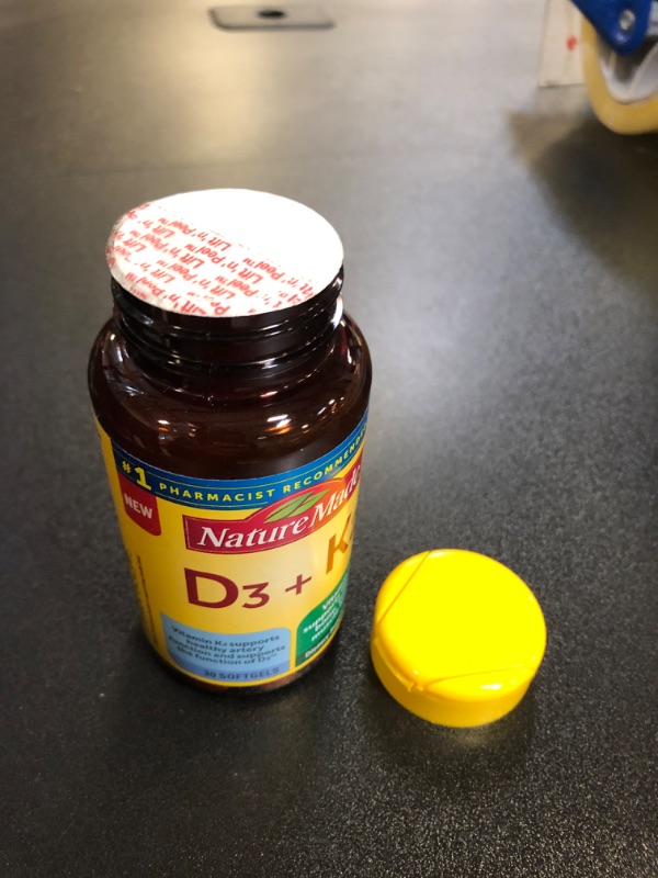 Photo 2 of Nature Made Vitamin D3 K2, 5000 IU (125 mcg) Vitamin D, Dietary Supplement for Bone, Teeth, Muscle and Immune Health Support, 30 Softgels, 30 Day Supply EXP AUG 2026