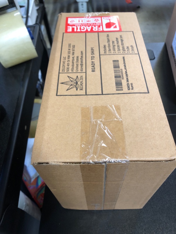 Photo 1 of KOANZEN - Large Bamboo Box - Decorative Box Wooden Locking Storage Box with sliding Tray - Decorative Wood Box with Accessories - Decorative Box Set with Combination Lock