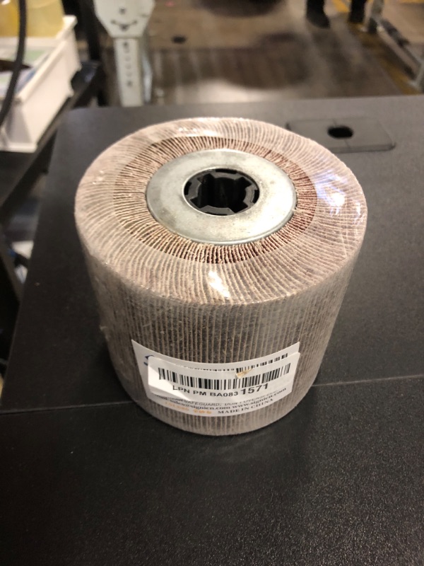 Photo 1 of SIGNI Sandpaper Polishing burnishing Drawing Wheel Compatible with Burnishing Machine/Polisher/Sander 120x100mm (80 grit Sandpaper)