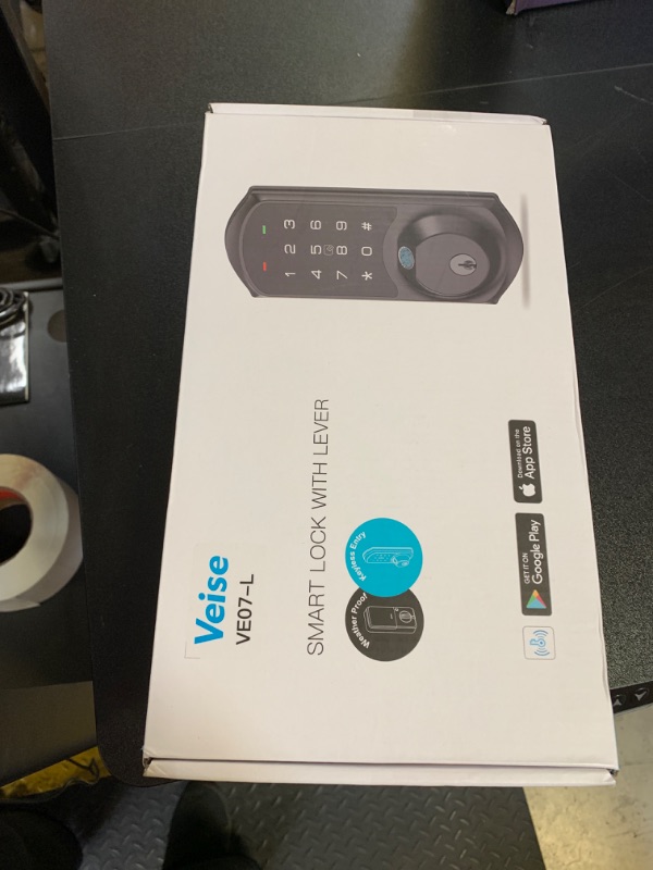 Photo 1 of Veise Fingerprint Smart Locks for Front Door with 2 Lever Handle Set, App Control, Keyless Entry, Electronic Digital Keypad Deadbolt, Auto Lock, Waterproof, Easy to Install, Matte Black