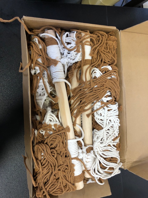 Photo 1 of large macrame wall hanging - Boho Tapestry Macrame Wall Decor Art- Chic Bohemian Handmade Woven Tapestry Home Decoration for Bedroom Living Room Apartment Wedding Party - 43"x32" (Beige-Brown)