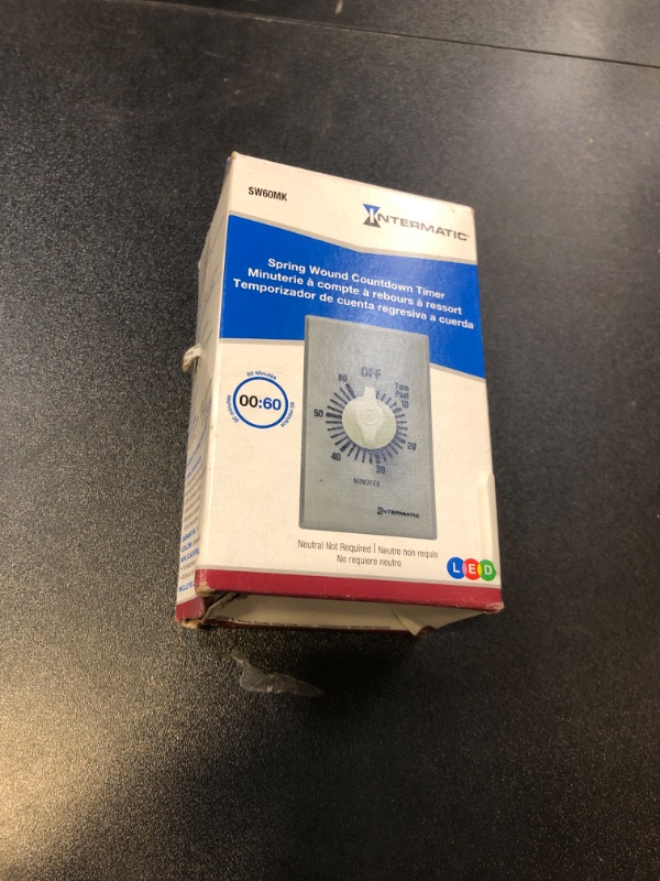Photo 1 of Intermatic FF360M 60-Minute Spring Loaded Wall Timer, Brushed Metal Finish