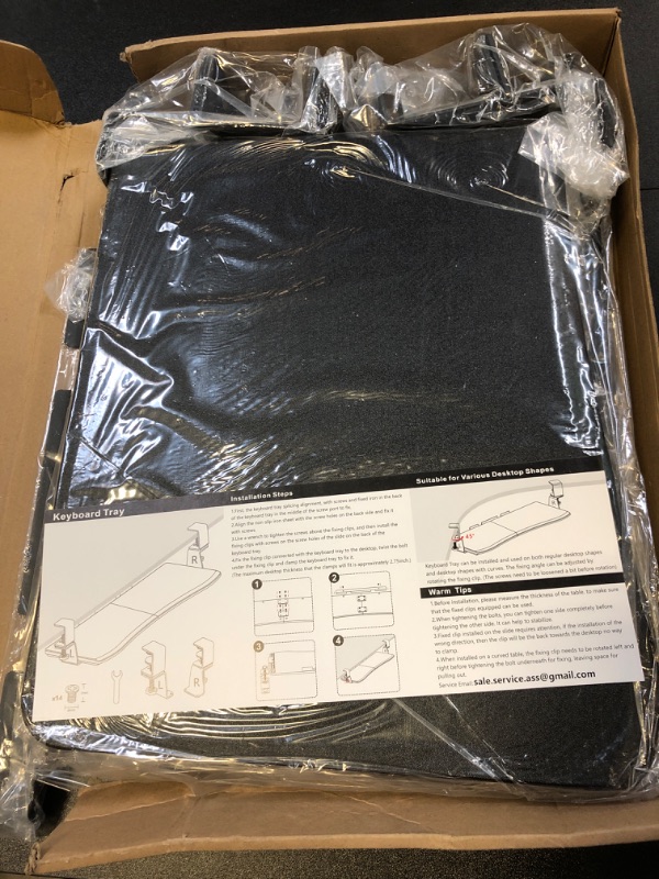 Photo 1 of Keyboard Tray Under Desk Pull Out Keyboard & Mouse Tray with Heavy-Duty C Clamp Table Mount,27(32 Including Clamps) x11.8 in Slide Out Platform Computer Drawer/Holder Suitable for Home Office