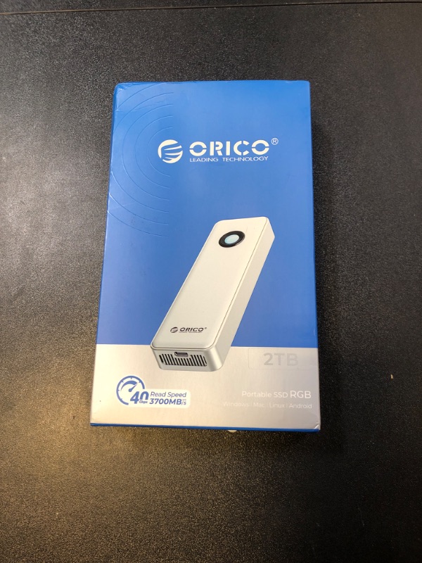 Photo 1 of ORICO 2TB Portable SSD for 3700MB/s, RGB External Solid State Drive with 40Gbps 2 in 1 USB C Cable, Built-in Cooling Fan, Compatible with Thunderbolt 4/3, USB 4.0, PSSD - R3700