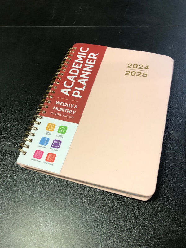 Photo 2 of Academic Planner 2024-2025 For Women & Men, Monthly and Weekly Calender Planner, Jul 2024 - Jun 2025, A5 (6.3" x 8.5"), Teacher Planner with Tabs, Ideal for Office School Supplies-Pink