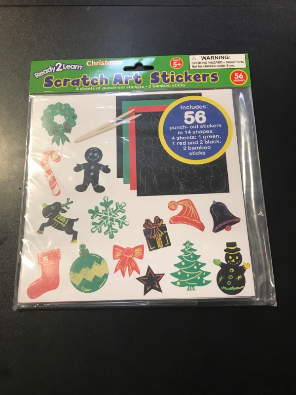 Photo 2 of READY 2 LEARN Scratch Art Stickers - Christmas - Pack of 56 - Customizable, Self-Adhesive Stickers - Scratchable Christmas Stickers for Holiday Crafts