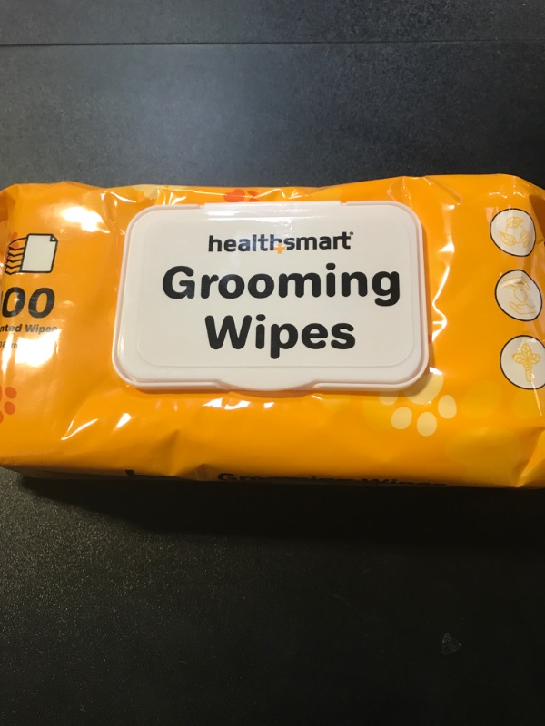 Photo 2 of HealthSmart Dog & Cat Grooming Wipes, Alcohol and Paraben Free, Gentle on Skin, 100% Biodegradable, 100 Count, Deodorizing, Great for Paws, Ears, and Butt