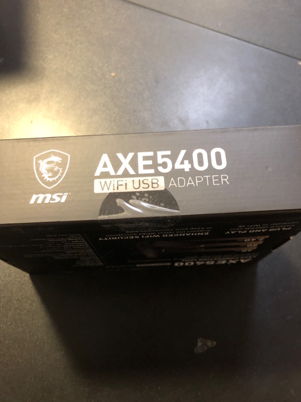 Photo 3 of MSI AXE5400 WiFi 6E USB Adapter - WLAN up to 5400 Mbps (6GHz, 5GHz, 2.4GHz Wireless), USB 3.2 Gen 1, MU-MIMO, 2X High-Gain Tri-Band Antennas, Beamforming, WPA3 - Cradle Included