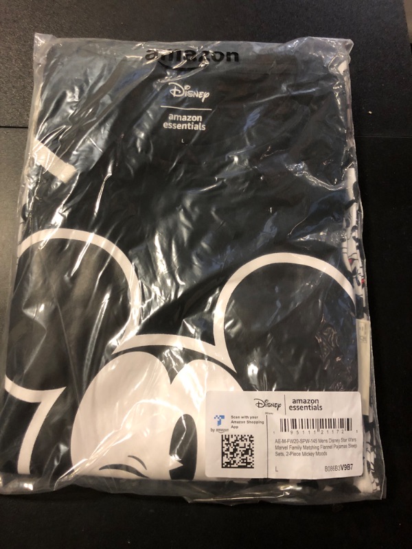 Photo 1 of Amazon Essentials Disney Men's Flannel Pajama Sleep Sets, Mickey Vibes, Large