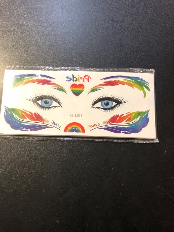 Photo 1 of 10 sheet pride day face tattoo 