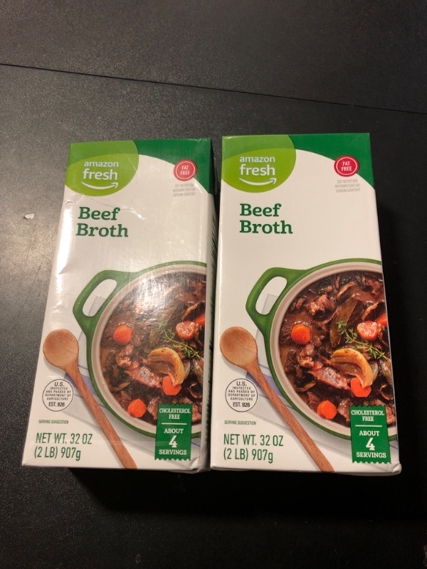 Photo 2 of Amazon Fresh, Beef Broth, Carton, 32 Oz 2 pack 