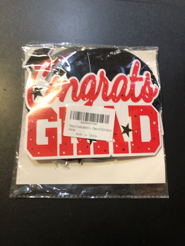 Photo 1 of Tifeson Graduation Decorations 2024 Red - 36 PCS Graduation Party Supplies, Congrats Grad Hanging Swirls Decorations, High School College Graduation Party Decorations Class of 2024 Decor