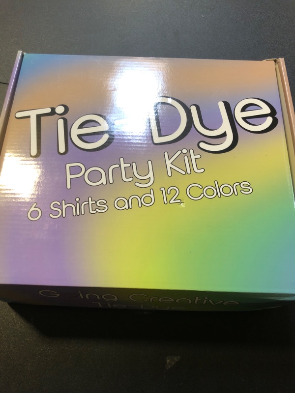 Photo 2 of Going Creative All-in-One Children’s Tie Dye Party Kit - Tie Dye Party Pack w/ 6 Kids Shirts, 12 Colors in Pre-Filled Bottles, Gloves, Bands, & More - Top Arts and Crafts for Kids 4 & Up