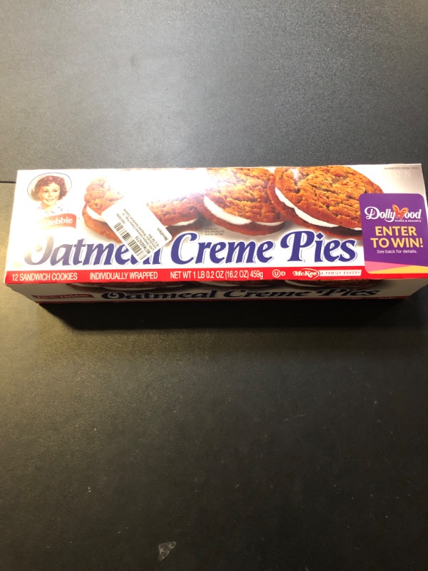 Photo 2 of Little Debbie Oatmeal Crème Pies, 12 Individually Wrapped Sandwich Cookies, 16.2 OZ Box 11/17/2024---