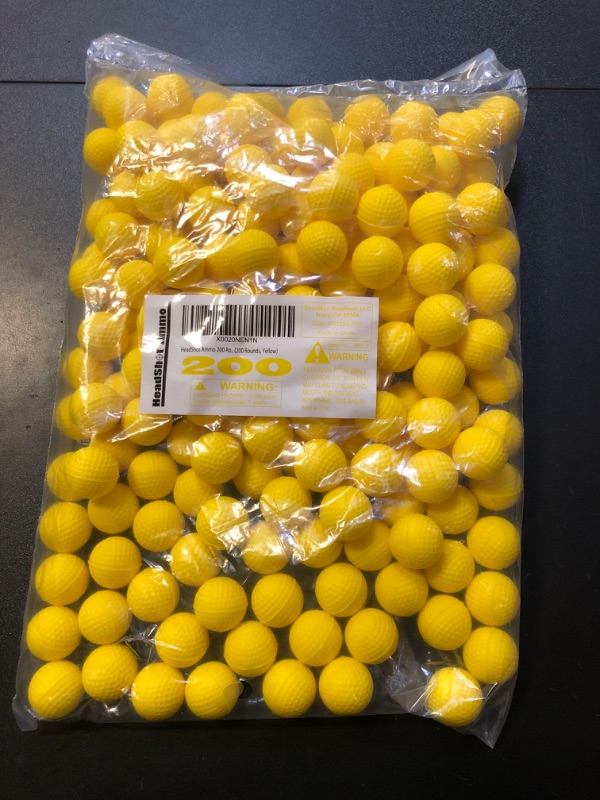 Photo 2 of Headshot  Foam Balls for Toy Gun - 200 Rounds Refill Pack of Bullets Compatible with Nerf Rival Guns – Yellow