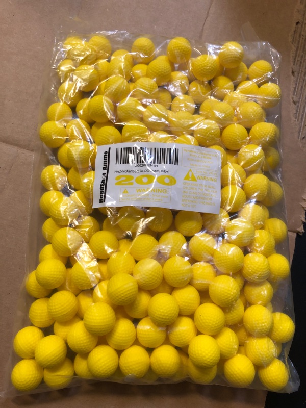 Photo 2 of Headshot  Foam Balls for Toy Gun - 200 Rounds Refill Pack of Bullets Compatible with Nerf Rival Guns – Yellow