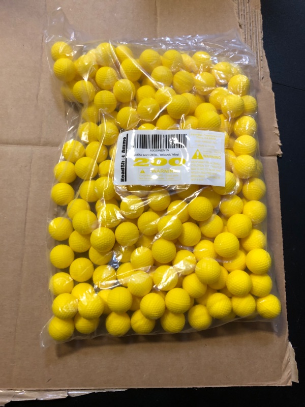 Photo 2 of Headshot  Foam Balls for Toy Gun - 200 Rounds Refill Pack of Bullets Compatible with Nerf Rival Guns – Yellow