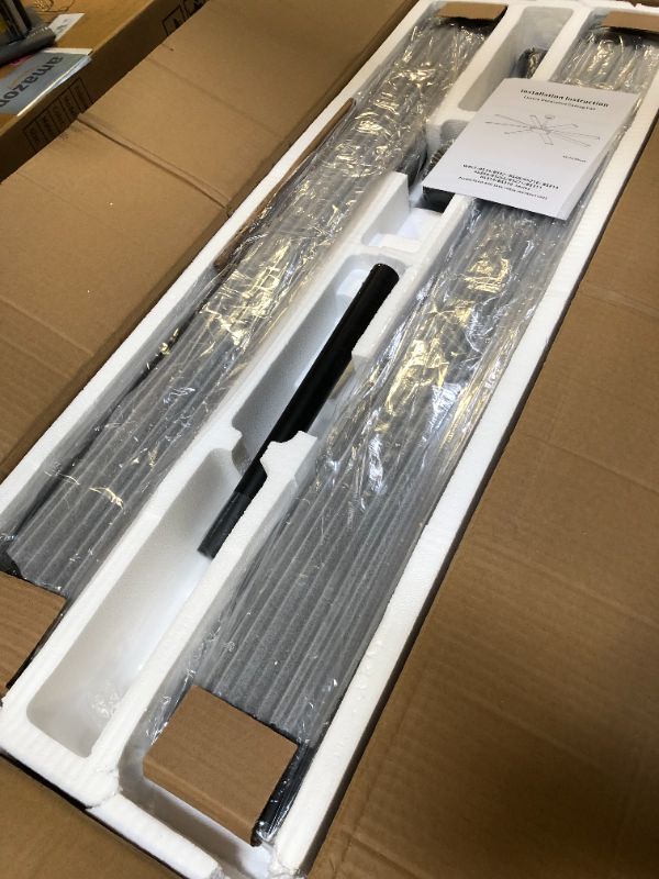 Photo 1 of WINGBO 80" Ceiling Fan with Lights and Remote Control, Matte Black Ceiling Fan with 3 Downrod, 8 Reversible Blades, 6-Speed DC Motor, Modern Ceiling Fan for Kitchen Bedroom Living Room