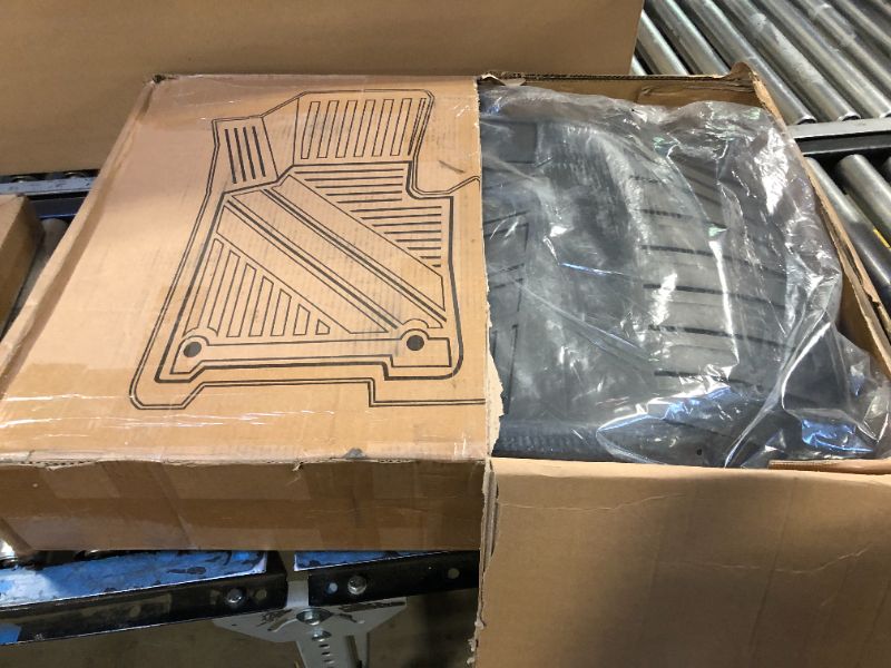 Photo 2 of for 2022-2024 Rivian R1S Floor Mats 3 Rows Cargo Liner 2nd 3rd Row Backrest Mats and Front Trunk Mat Upper & Lower Layer Set TPE Rubber Mats All Weather Accessories (for Rivian R1S Full Set 12 Mats)