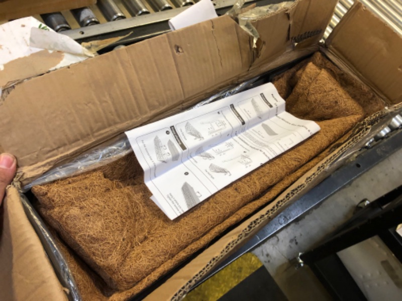 Photo 1 of 4 Pack 24 Inch Window Boxes Planters for Outdoor Plants Railing Planter Box with Adjustable Brackets for Windowsill Porch Fence Patio Hanging Flower Coco Baskets for Outside Decoration