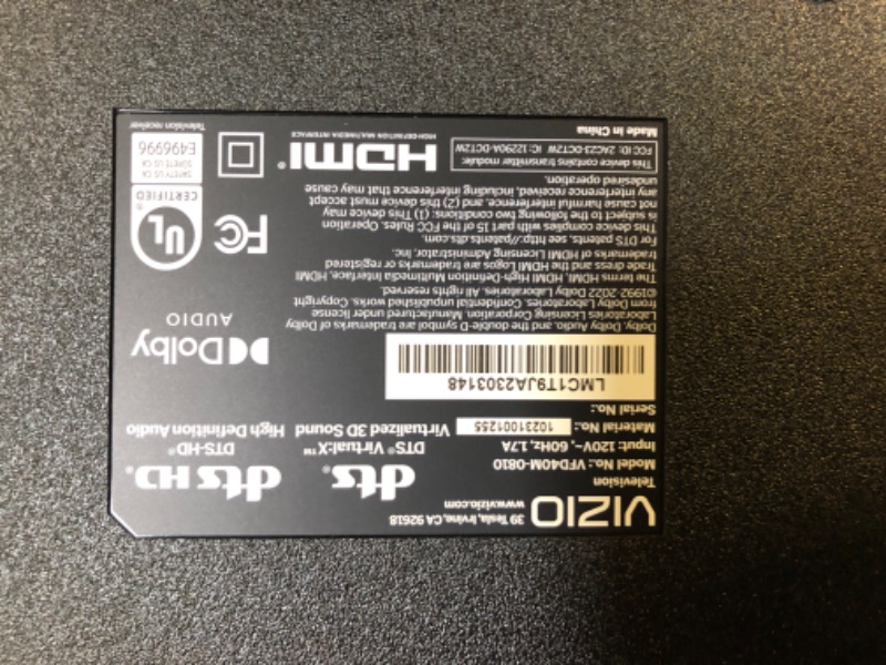 Photo 4 of VIZIO 40-inch Full HD 1080p Smart TV with DTS Virtual: X, Alexa Compatibility, Chromecast Built-in, Bluetooth Headphone Capable, (VFD40M-08 New)