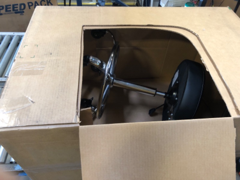 Photo 1 of CoVibrant Lockable Stool with Back and Foot Rest Ergonomic Rolling Hydraulic Adjustable Stool for Doctor Esthetician Artist Home Small Office Desk (Black, 24''-31'')