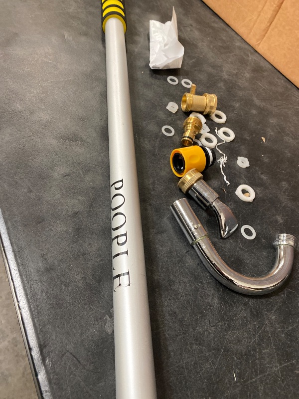Photo 1 of 12FT Telescopic Gutter Cleaning Tools from the Ground, Rain Gutter Cleaners Tool with Hose Copper Attachment, Long Reach Gutter Cleaner Wand with Extension Pole
